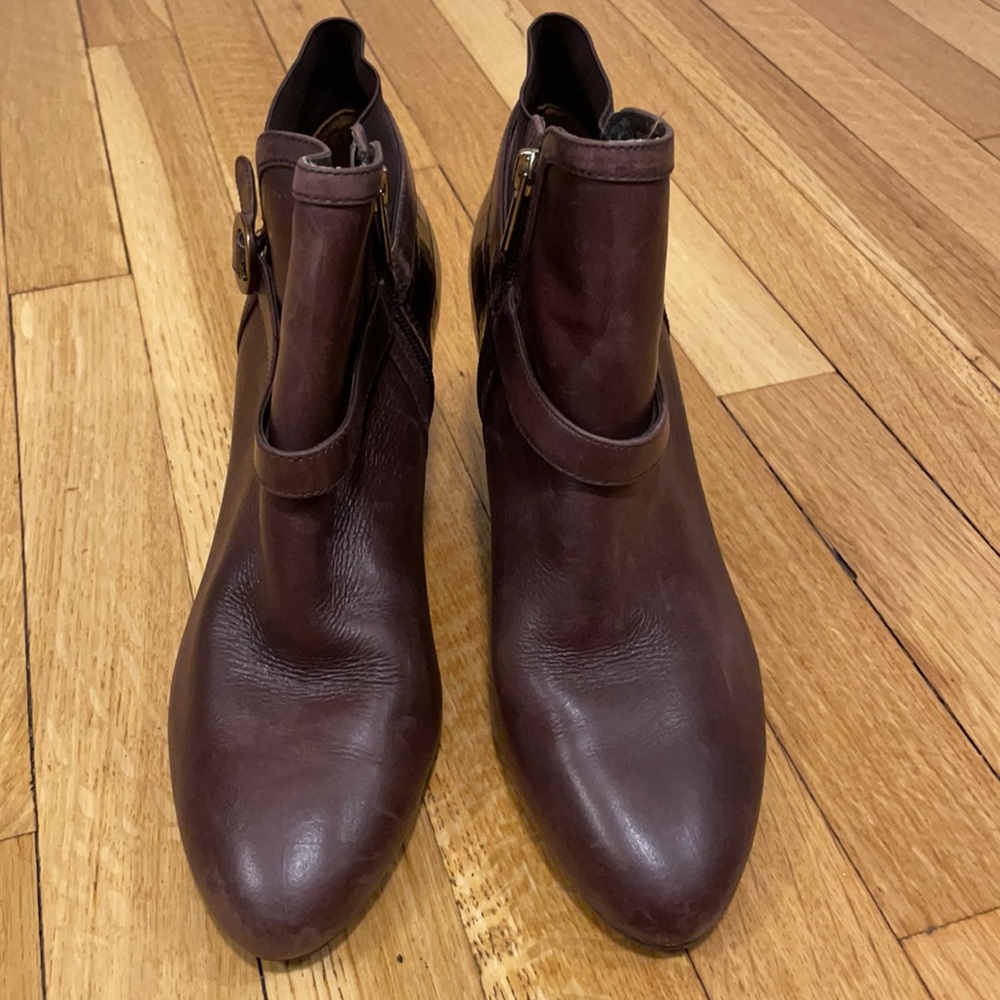 Circa Joan & David Leather Brown Heeled Boots, sz 10M - Picture 2 of 10